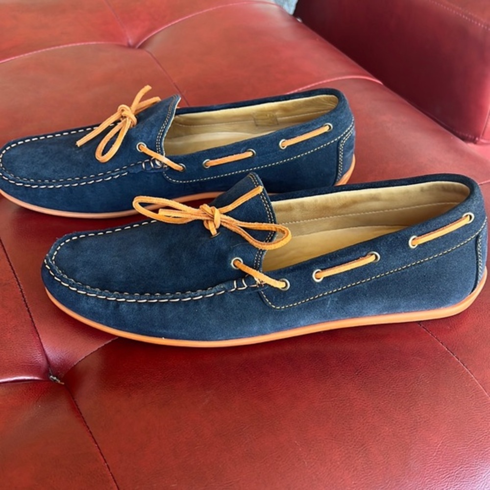 Austin Heller Blue Suede Loafer Shoes Mens 11.5